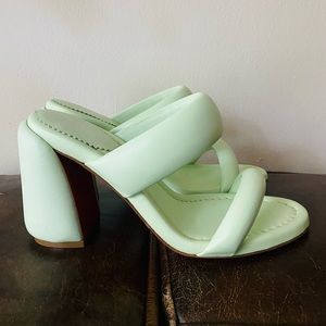 New Christian Louboutin Inflama San green leather sandals 38.5